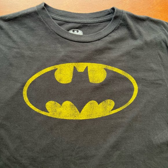 Batman Logo DC Comics Short Sleeve Soft Cotton Black Crew Neck T-Shirt (Men's L) - Picture 4 of 8